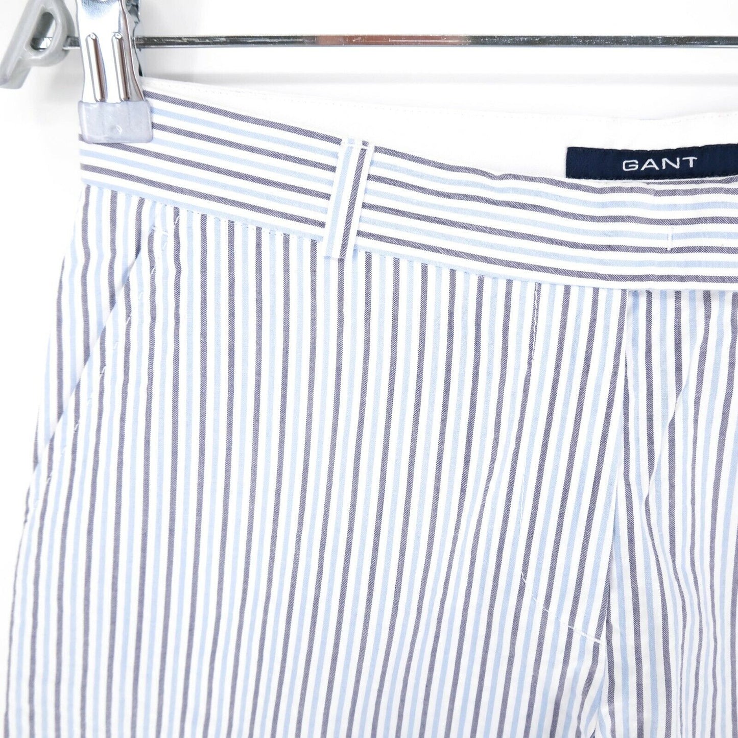 GANT White Blue Striped Seer Sucker Shorts Size EU 34 UK 8 US 4