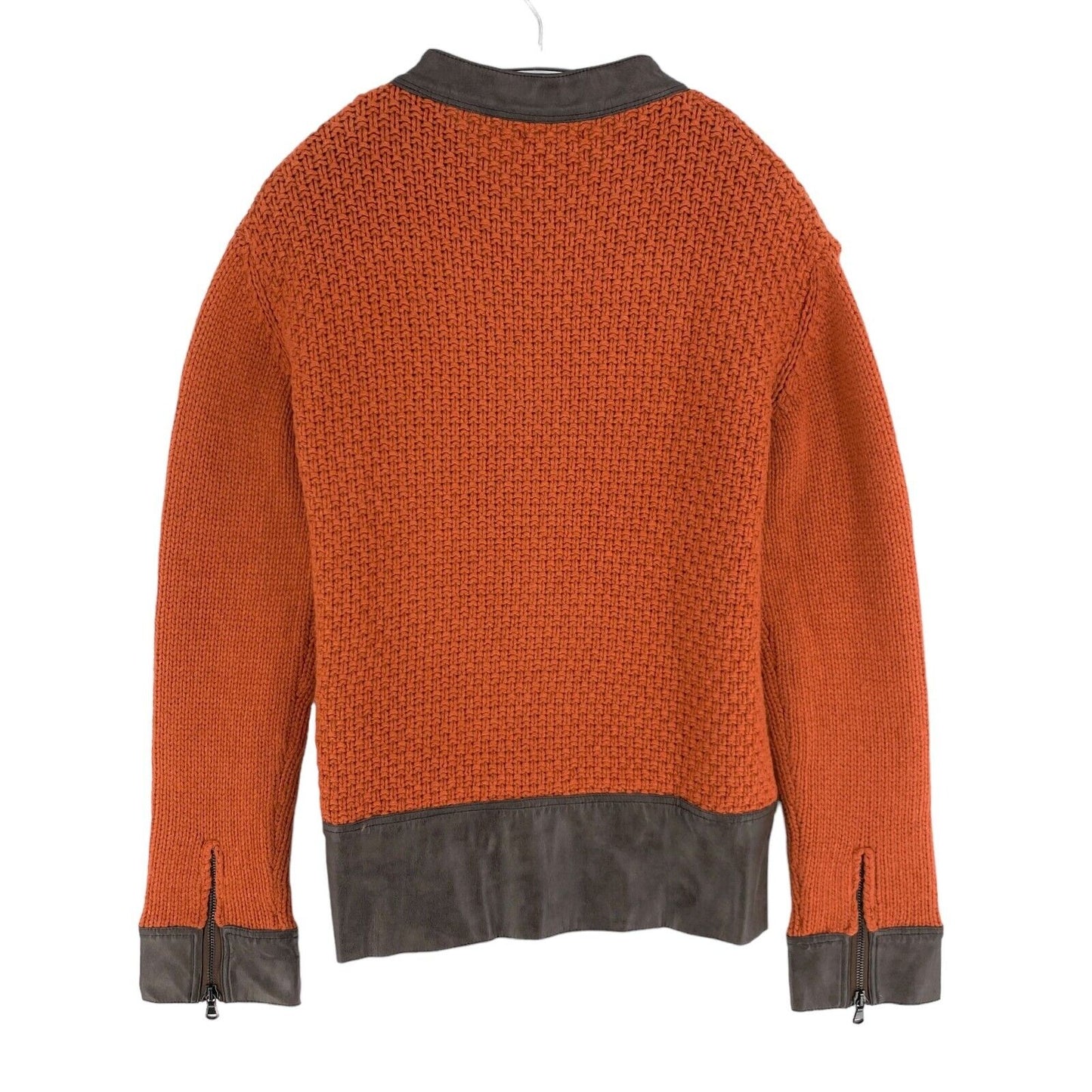 LA MARTINA Orange Tricoté Pull Zippé Pull Taille 3 / M