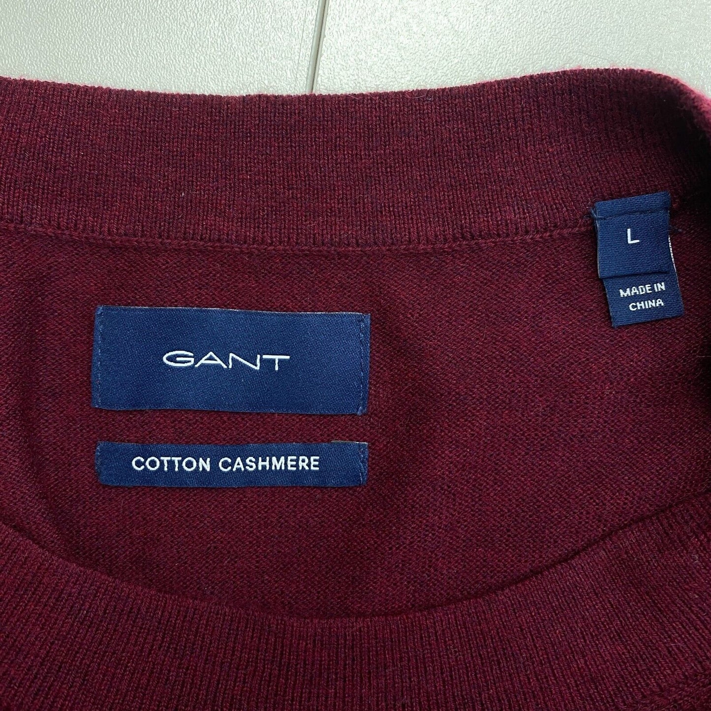 GANT Purple Cotton Cashmere Crew Neck Sweater Jumper Size L