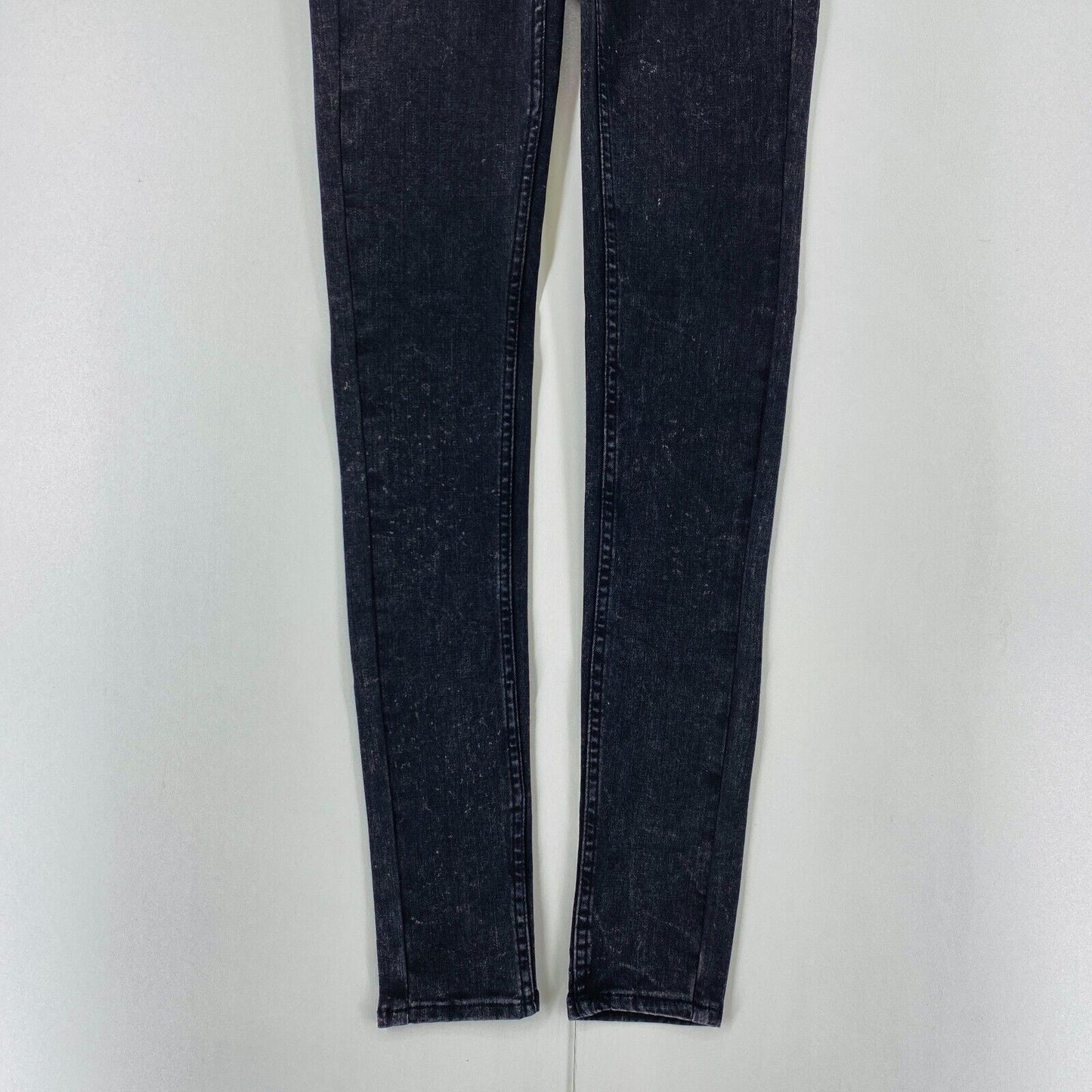 Levi's 710 Women Teens Dark Grey Stretch Mid Rise Super Skinny Fit Jeans W24 L32