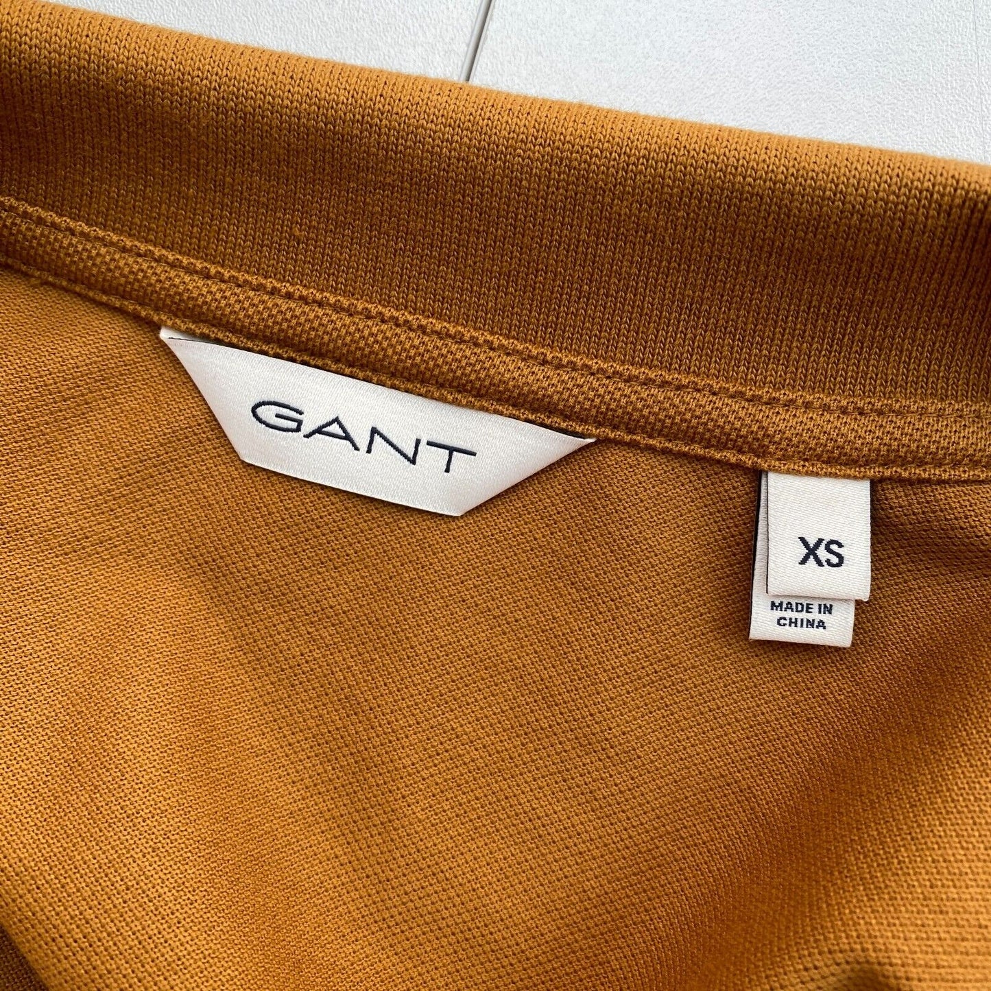 GANT Slim Shield Langarm-Poloshirtkleid aus Piqué, Braun, Größe XS