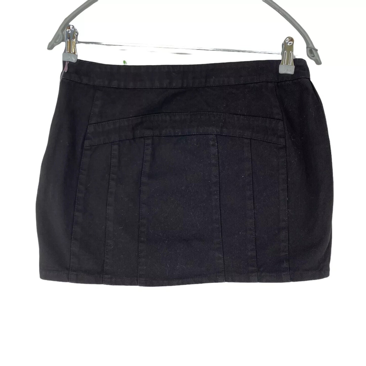 YES LONDON Black Regular Fit Retro Denim Mini Skirt EUR 40 W28