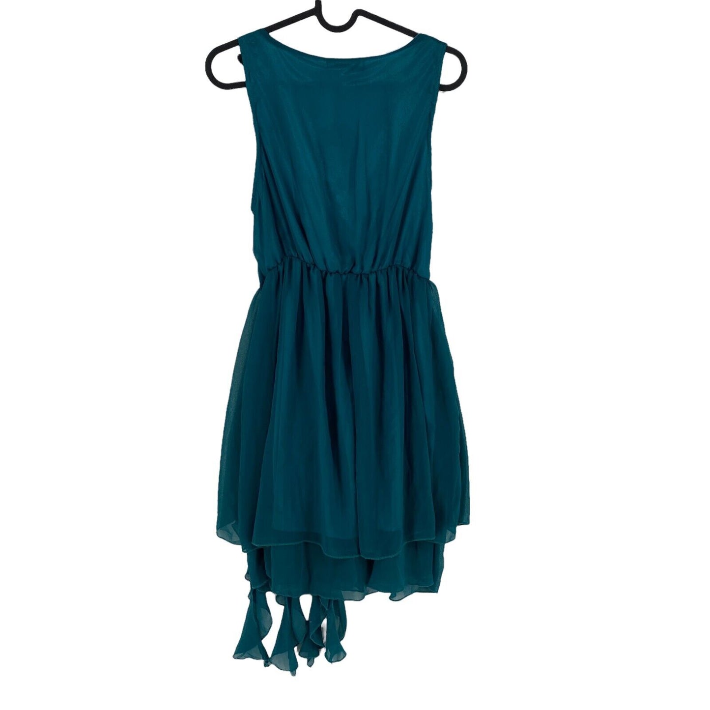 Angel Eye Dark Green Sleeveless Deep V-Neck Ruffle Fit & Flare Dress Size S / M