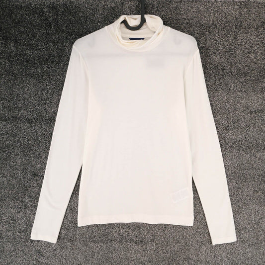 GANT White High Neck Jersey Sweater Jumper Size M