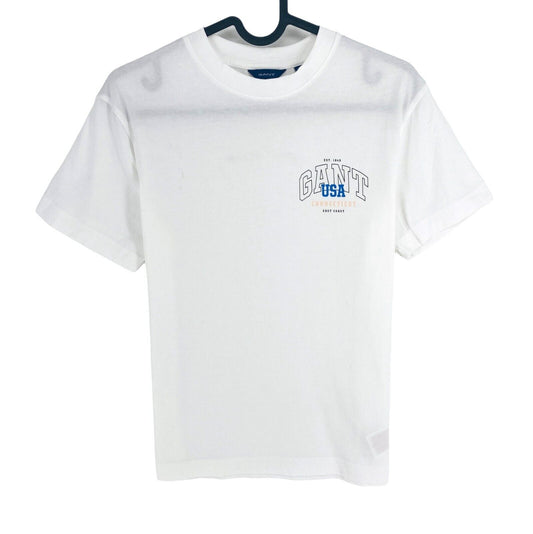 GANT Boys White Oversized Crew Neck T-Shirt Size 9-10 Years 134/140 cm