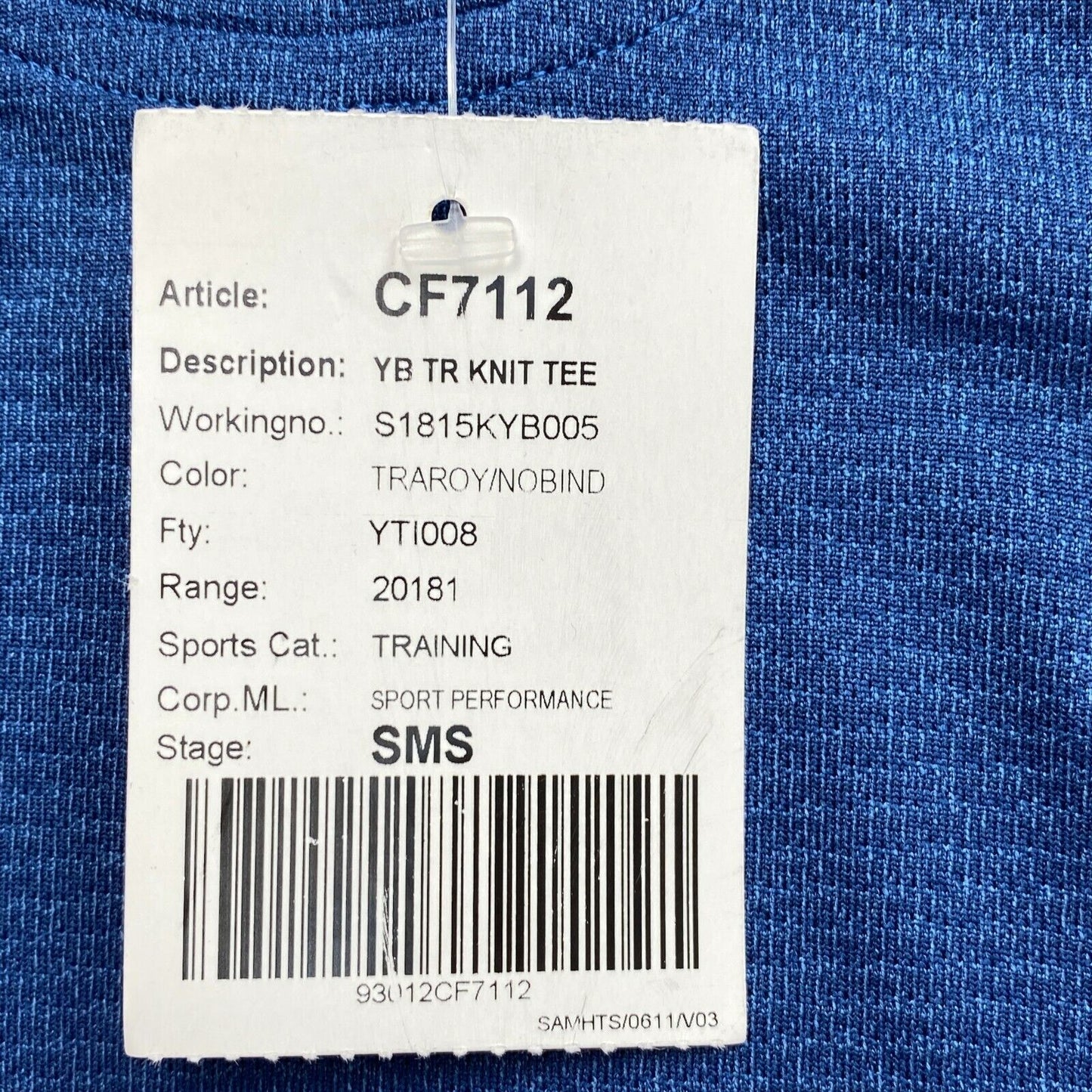 Adidas Climalite Youth Boys Blue Crew Neck T Shirt Size 11 - 12 Years