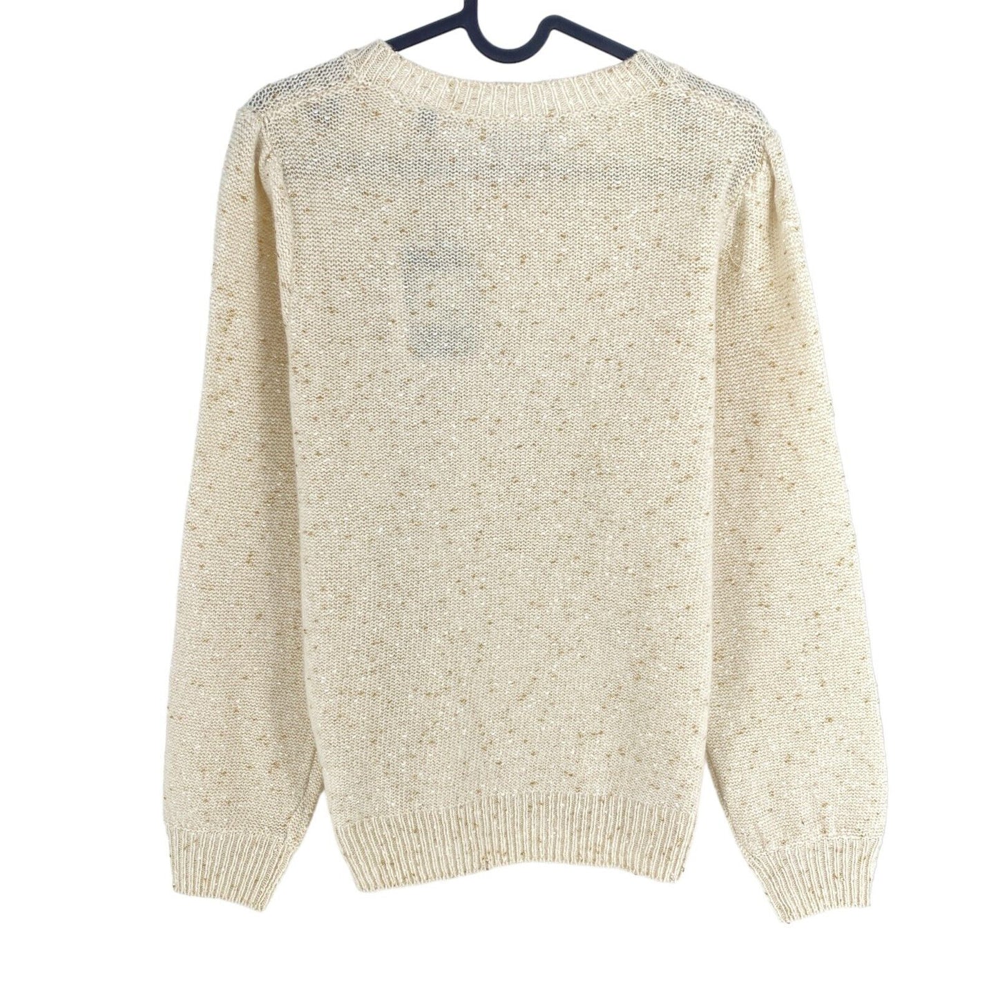 GANT Beige Sparkling Crew Neck Jumper Sweater Size M