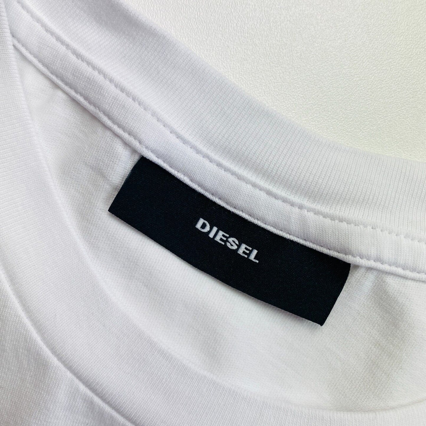 DIESEL White Neon Logo T Shirt Size M