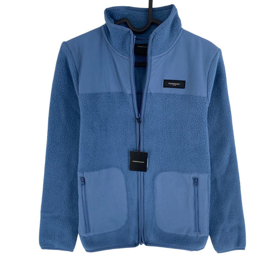 Peak Performance JR Blue Fleece Full Zip T-Neck Jacket Cardigan Size 16 cm