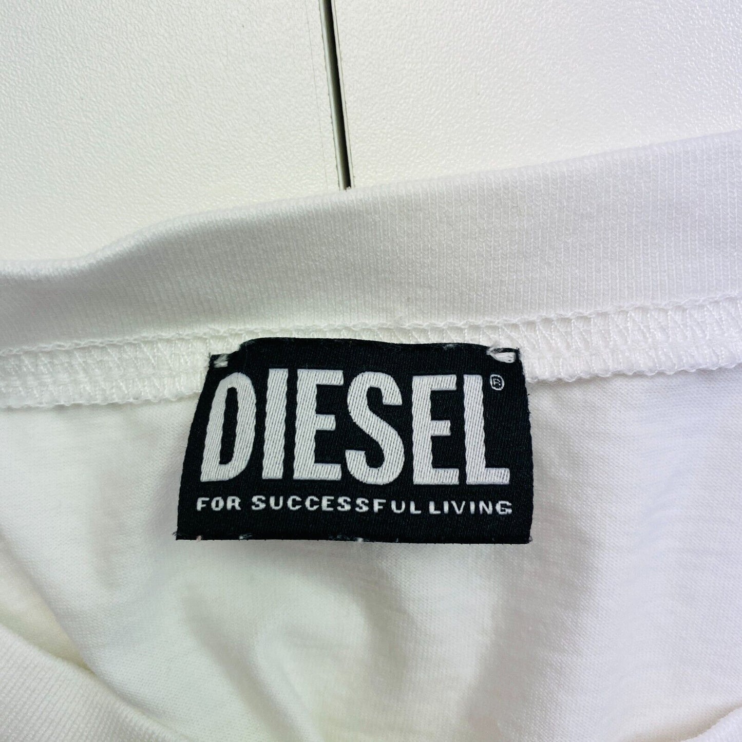 DIESEL Men White T-SHARP Crew Neck Short Sleeves T Shirt Size M