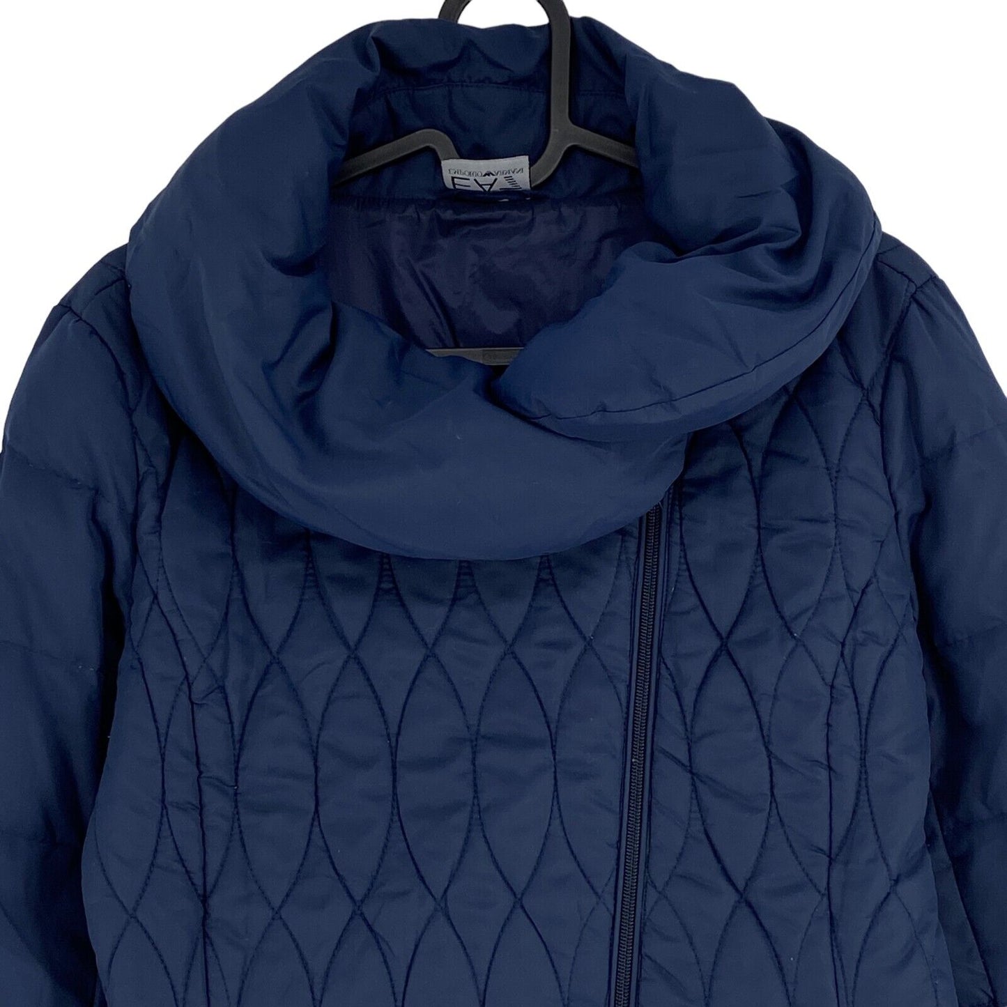 EMPORIO ARMANI EA7 Navy Blue Quilted Padded Down Jacket Coat Size S