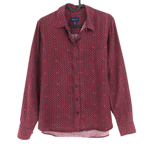 GANT Dark Red Signature Weave Shirt Size EU 34 40 UK 8 14 US 4 10