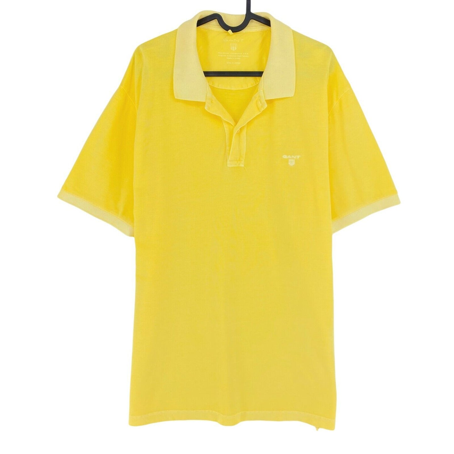 GANT T-Shirt mit Polokragen, sonnenverblasst, Gelb, Größe XL