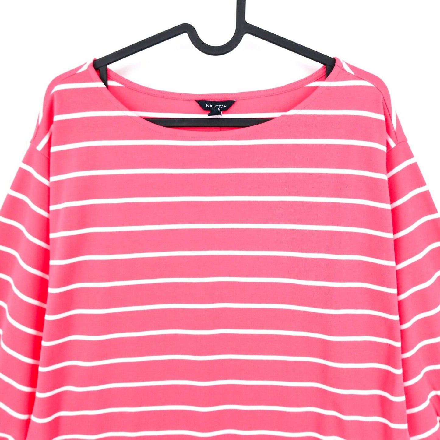 NAUTICA Pink Striped Crew Neck Jumper Sweater Pullover Size M