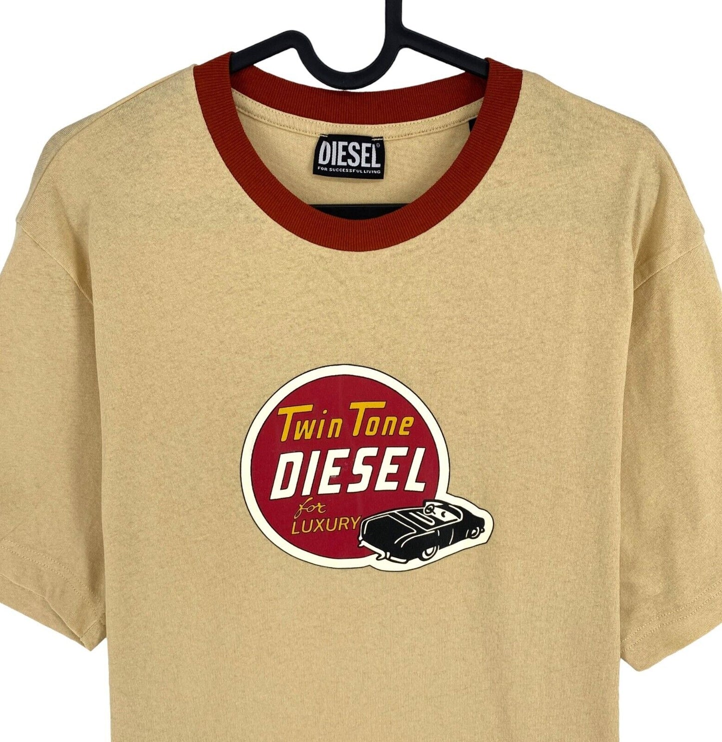 DIESEL Men Light Brown T-JUST-C12 Crew Neck Short Sleeves T Shirt Size M