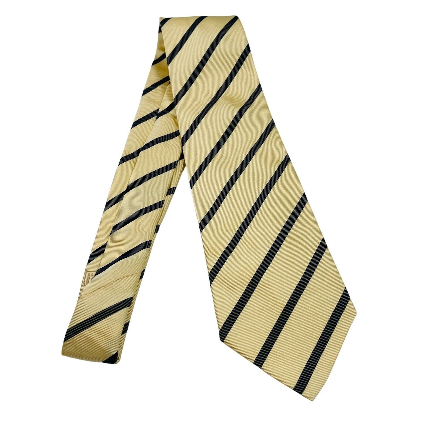 GANT Yellow Striped 100% Silk Hand Made Tie