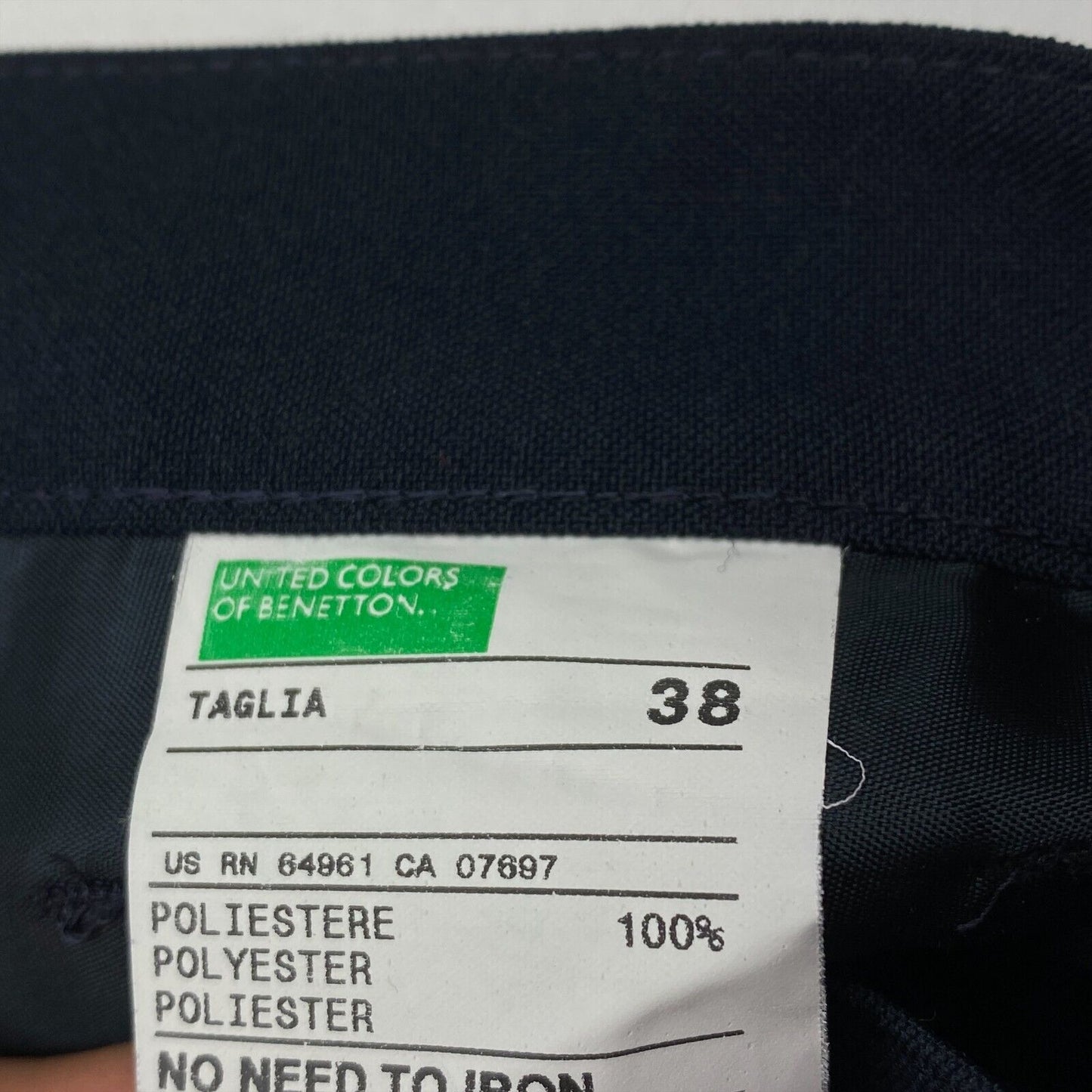 UNITED COLORS OF BENETTON Marineblaue Anzughose, Größe EU 38 W24 L32