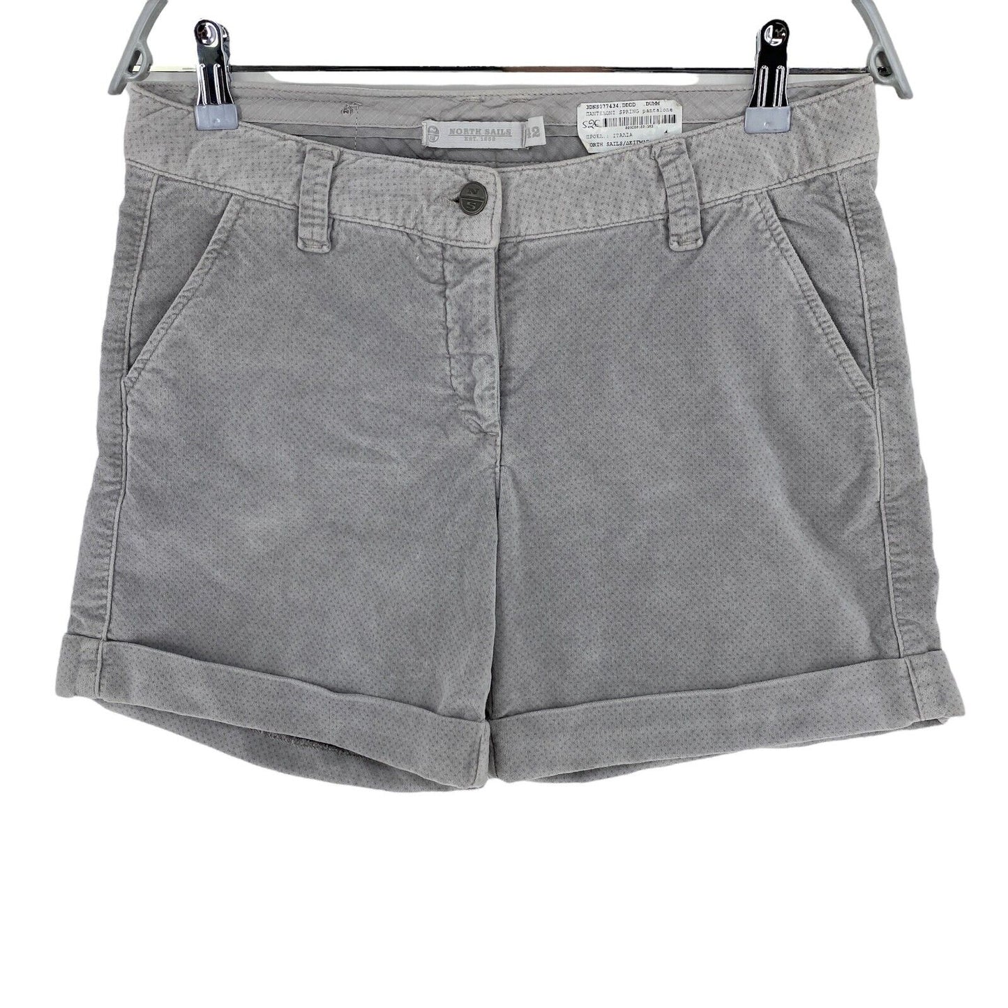 NORTH SAILS Grey Velvet Shorts Size EU 42 UK 14 US 12