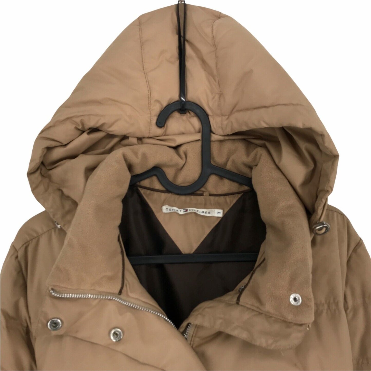 TOMMY HILFIGER  Light Brown Hooded Down Puffer Padded Jacket Coat Size M