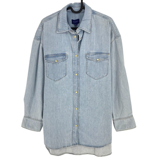 GANT Women Blue Oversized Denim LS Shirt Size EU 36 UK 8 US 6