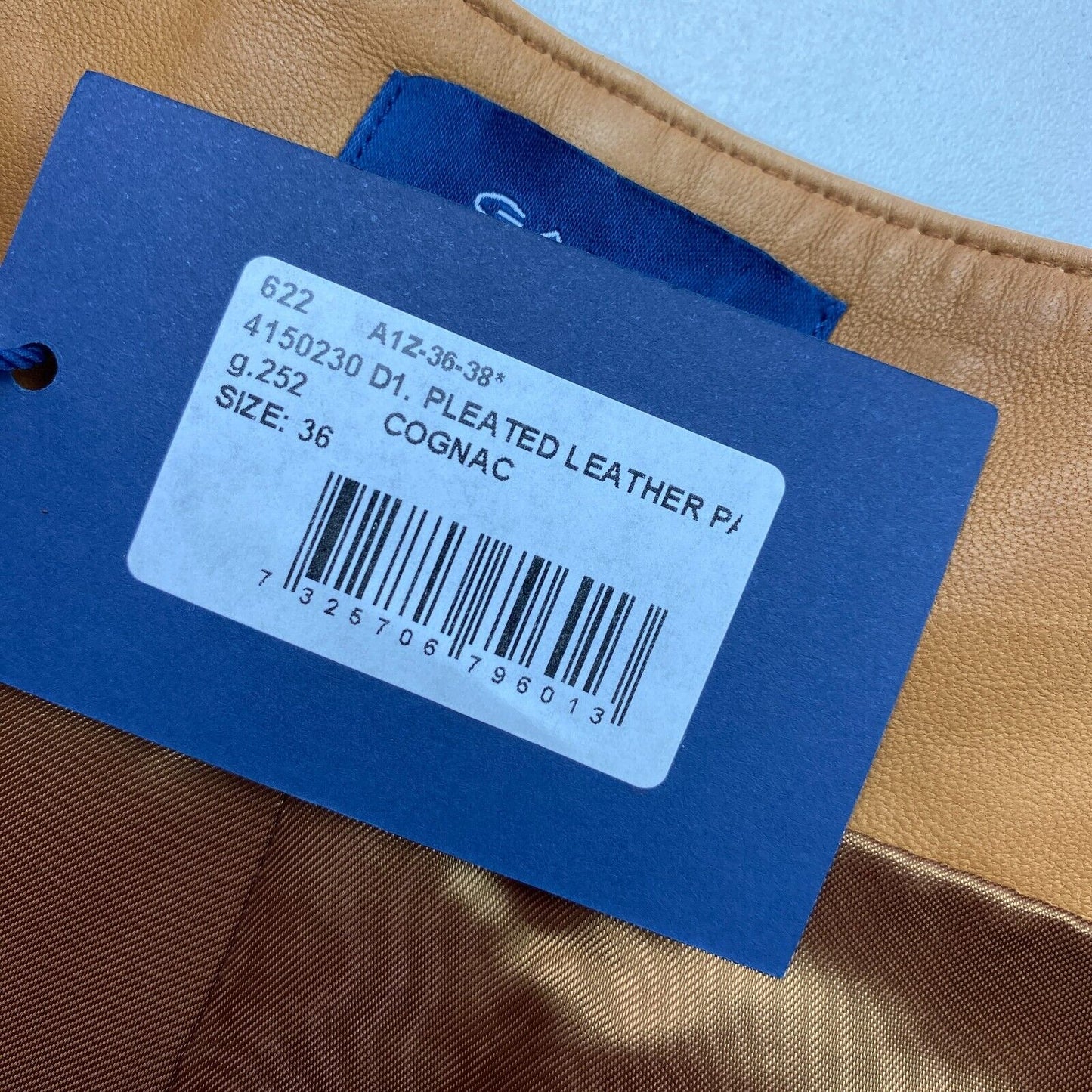 GANT Pantalon coupe décontractée en cuir plissé marron Taille EU 36 UK 8 US 6