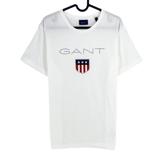 GANT Men White Shield Crew Neck Short Sleeve T Shirt Size S