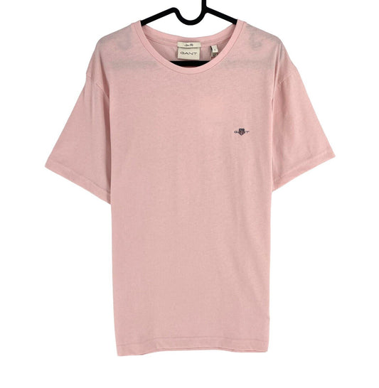 GANT Men Dusty Pink Shield Slim Fit Crew Neck Short Sleeves T Shirt Size L