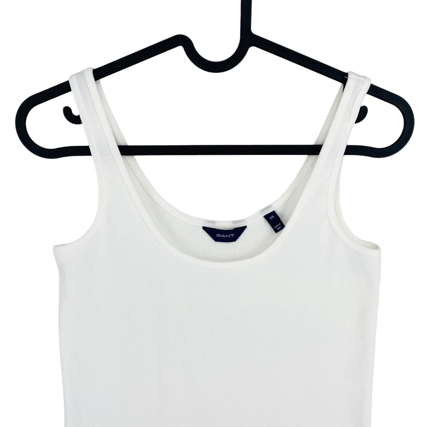 GANT Women White 1x1 Rib Tank Top T Shirt Size XS