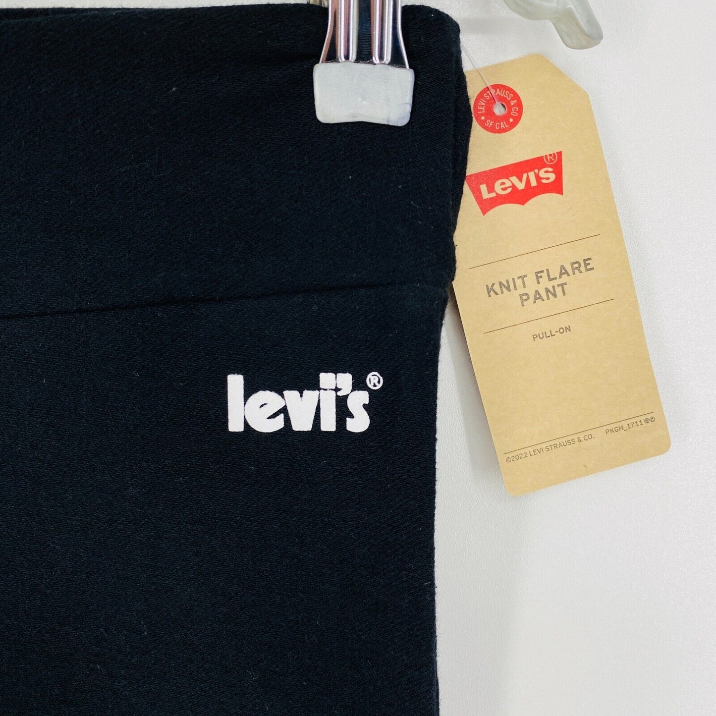 Levi's Girls Black Stretch Flared Fit Pull-On Knit Trousers 10 Years 140 cm