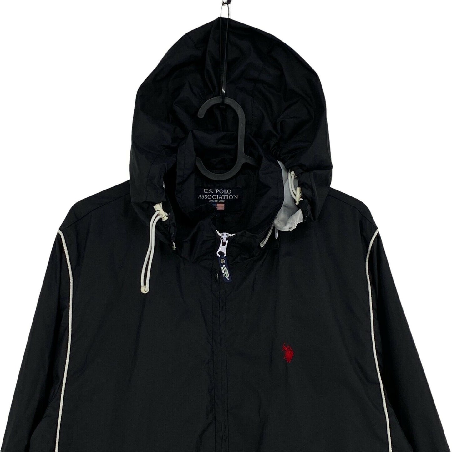 U.S. POLO ASSOCIATION Black Hooded Jacket Size L