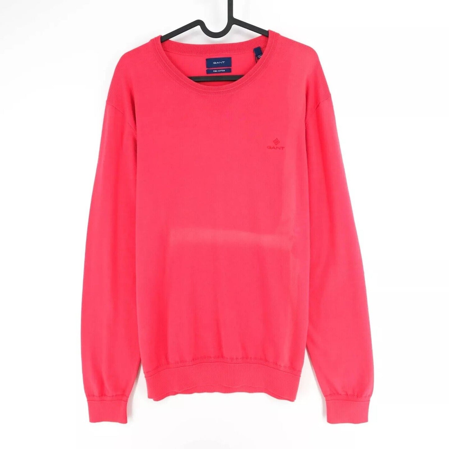 GANT Mens Pink Crew Neck Pima Lux Contrast Jumper Sweater Size M