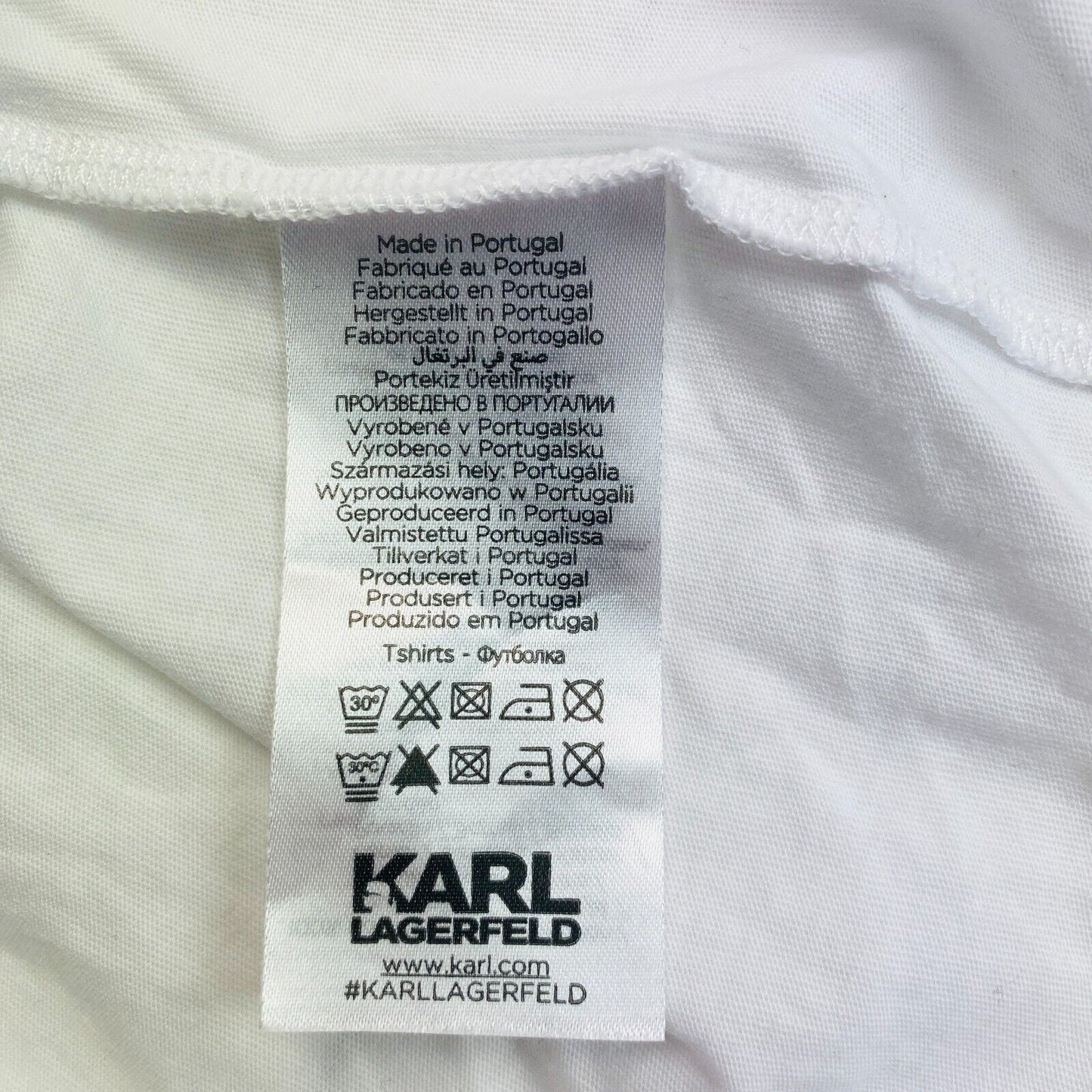 Karl Lagerfeld White Crew Neck T-Shirt Top Size XS