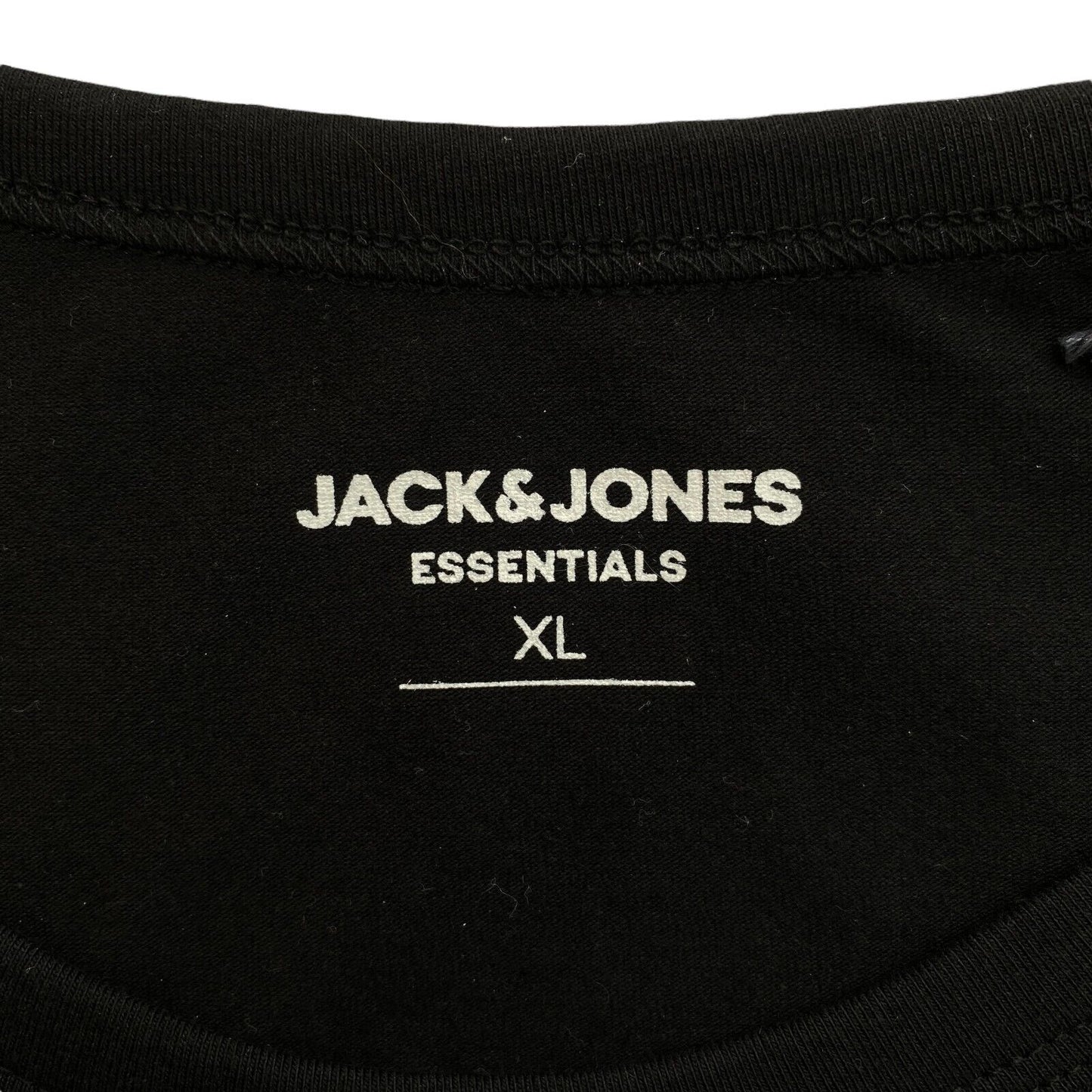 JACK &amp; JONES T-shirt noir à manches longues et col rond Taille XL