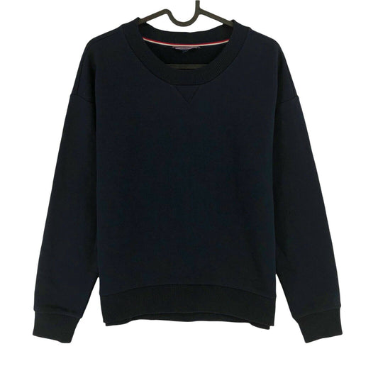 TOMMY HILFIGER Bleu Marine Crew Neck 100% Coton Pull Jumper Taille S