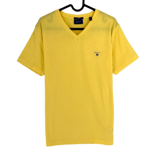 GANT Men Yellow Original Slim Fit V Neck Short Sleeves T-Shirt Size M