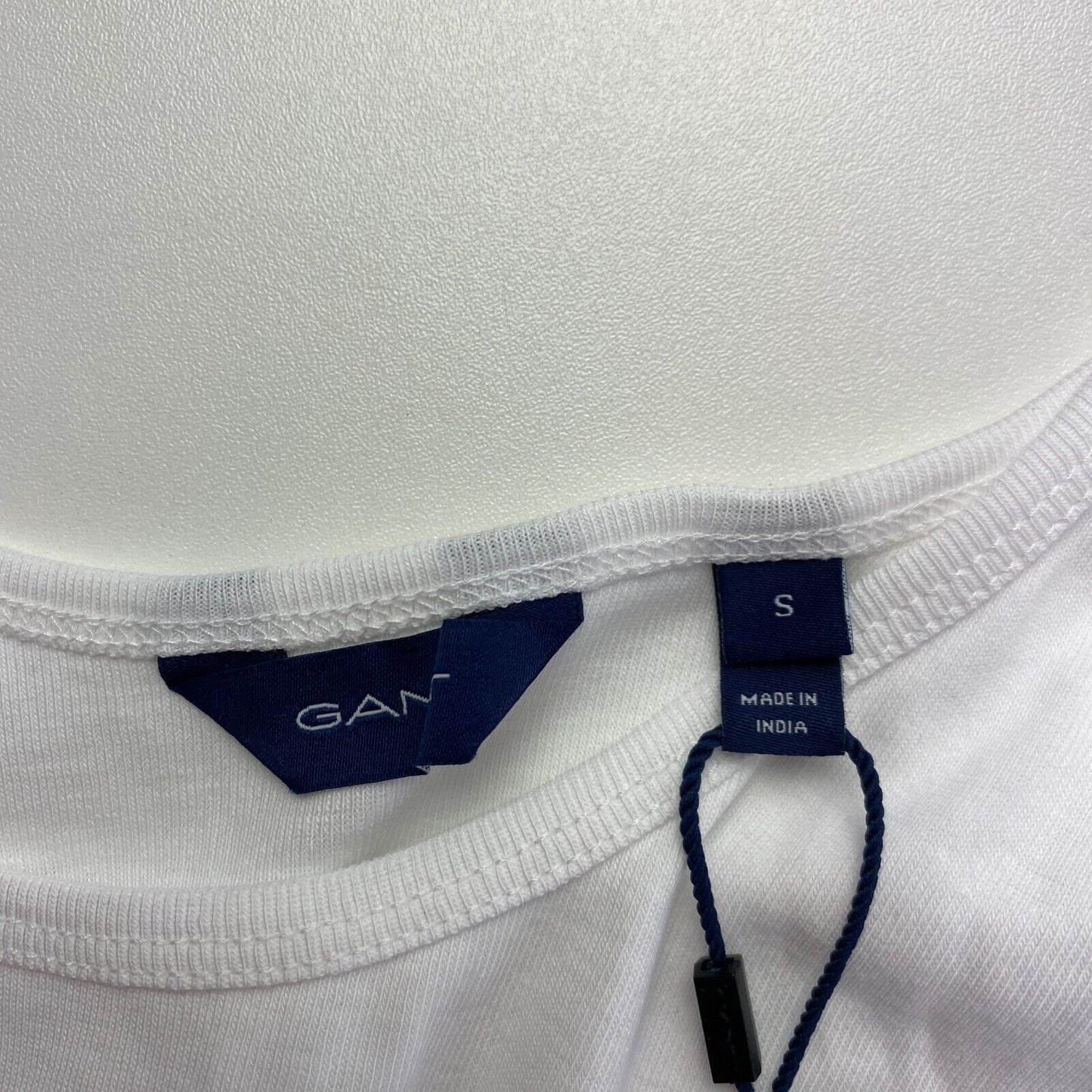 GANT Weißes ärmelloses Tanktop mit 1x1-Ripp, Größe S