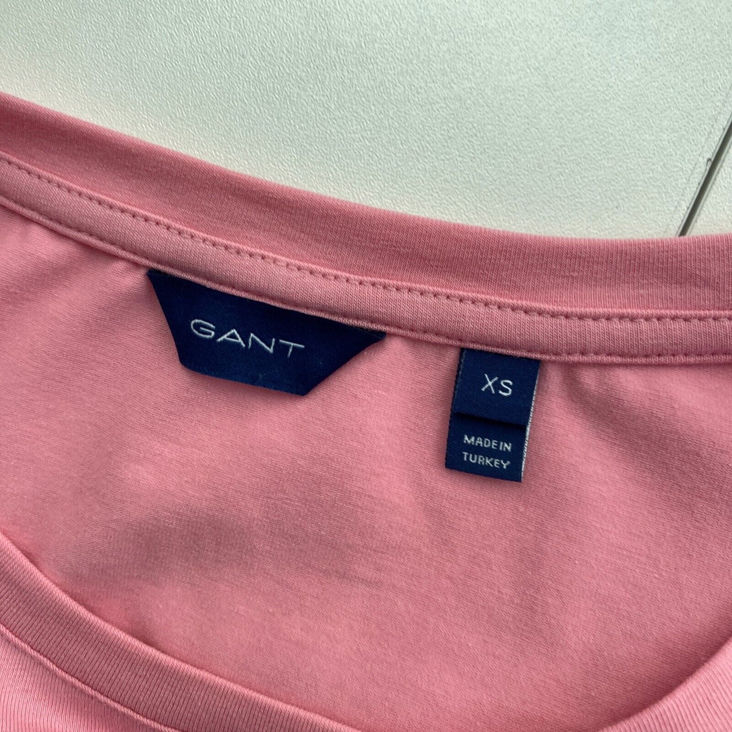 GANT Pink CTN/ELA Crew Neck T Shirt Size XS