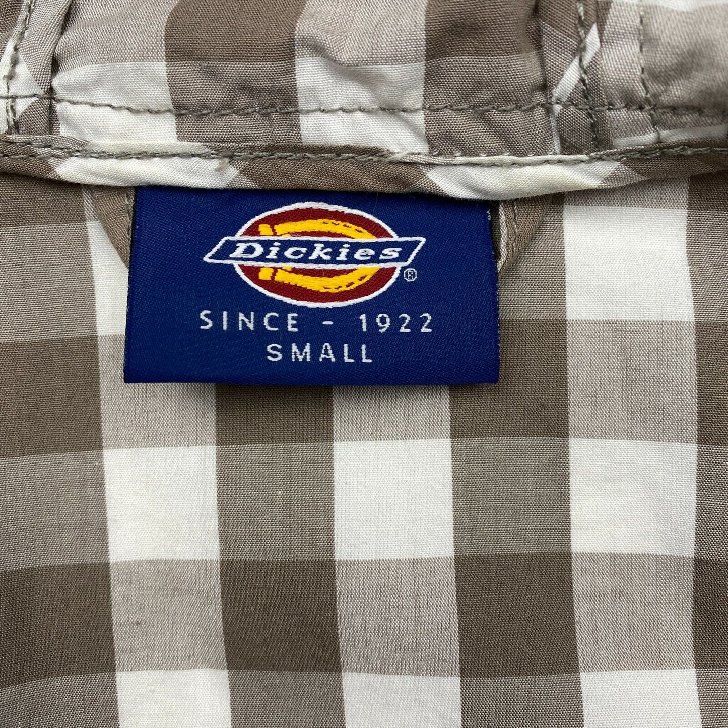 Dickies Check Light Brown 100% Cotton Hooded Jacket Size S