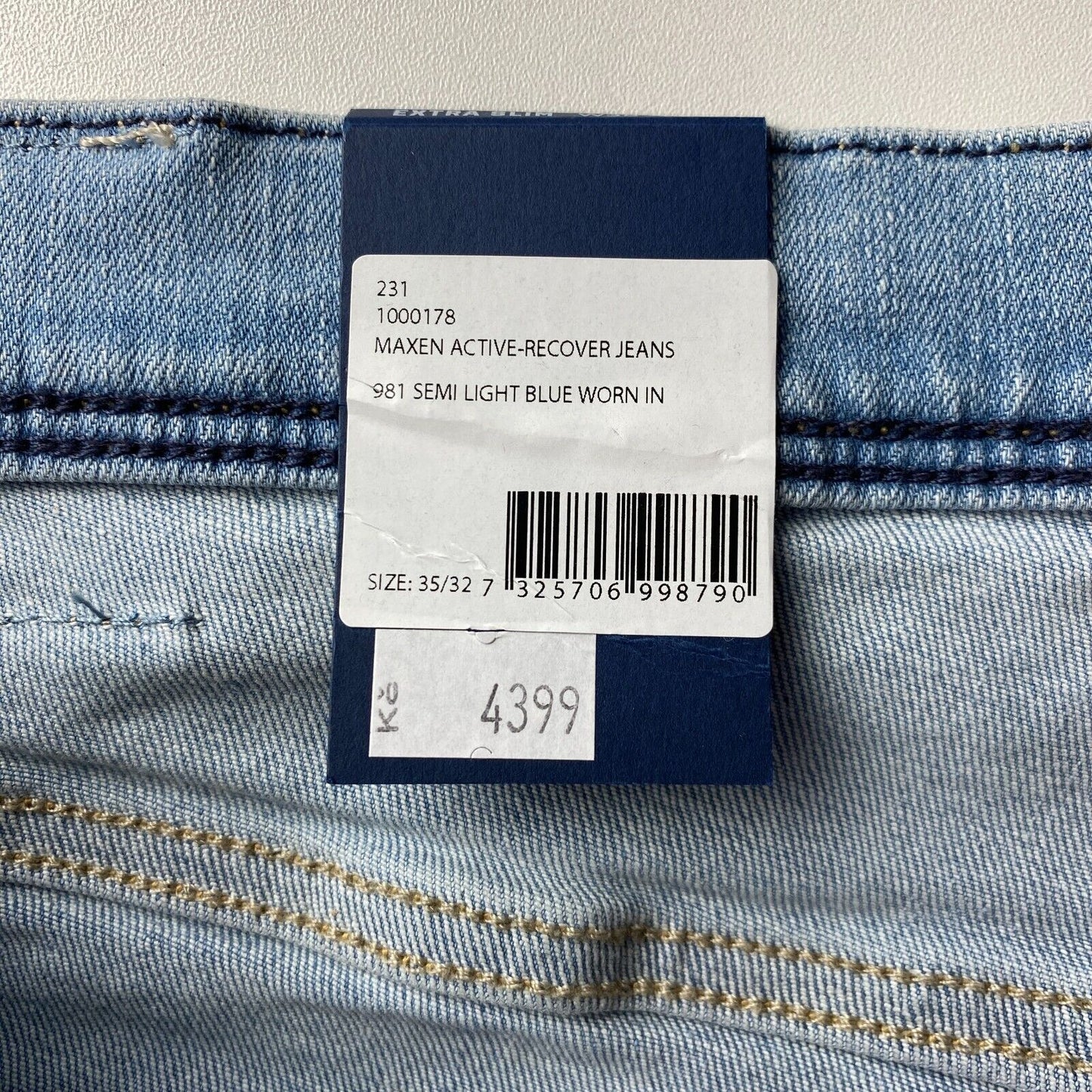 GANT MAXEN Mens Light Blue Stretch Low Rise Extra Slim Fit Jeans Size W35 L32