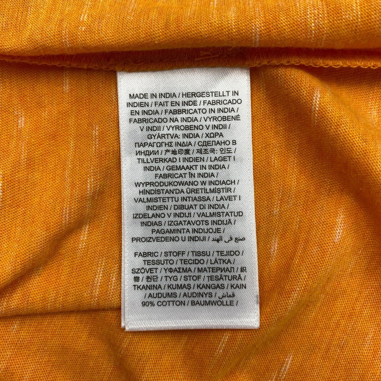 GANT Men Yellowish Orange Marled Crew Neck Short Sleeves T-Shirt Size M