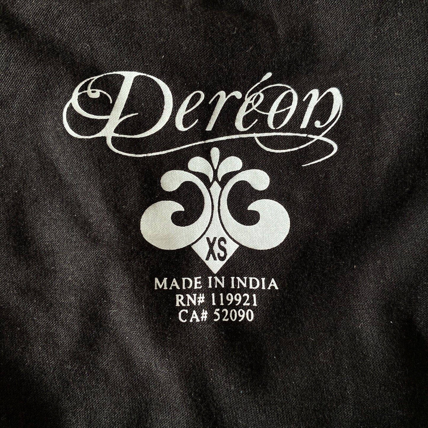 DEREON Black V Neck Top T Shirt Size XS