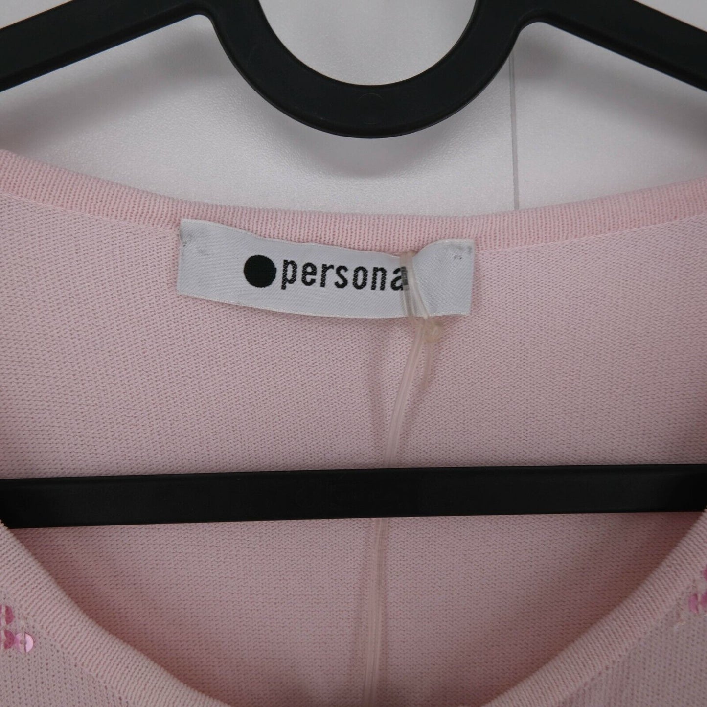 Persona Pink Full Zip Crew Neck Pullover Sweater Jumper Size S