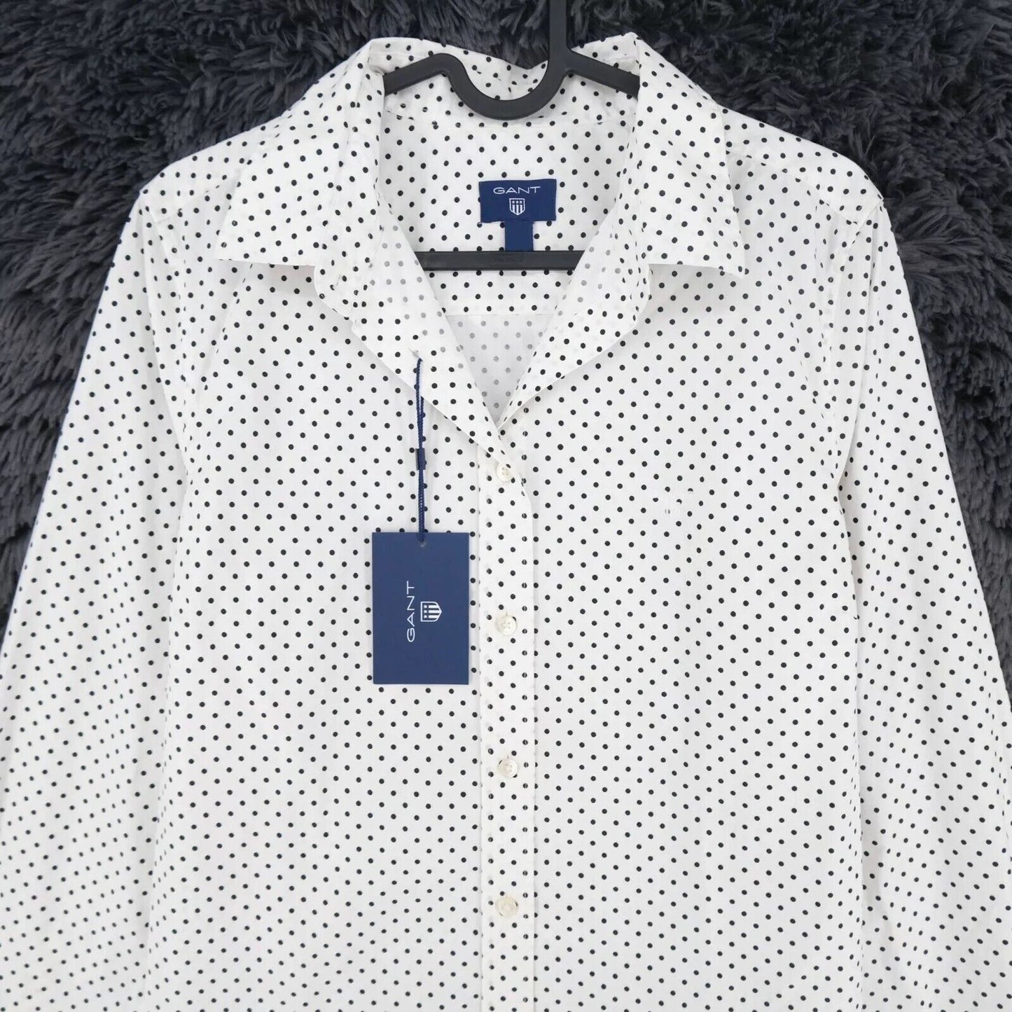 GANT Women White Polka Dot Print Shirt Size EU 34 UK 8 US 4