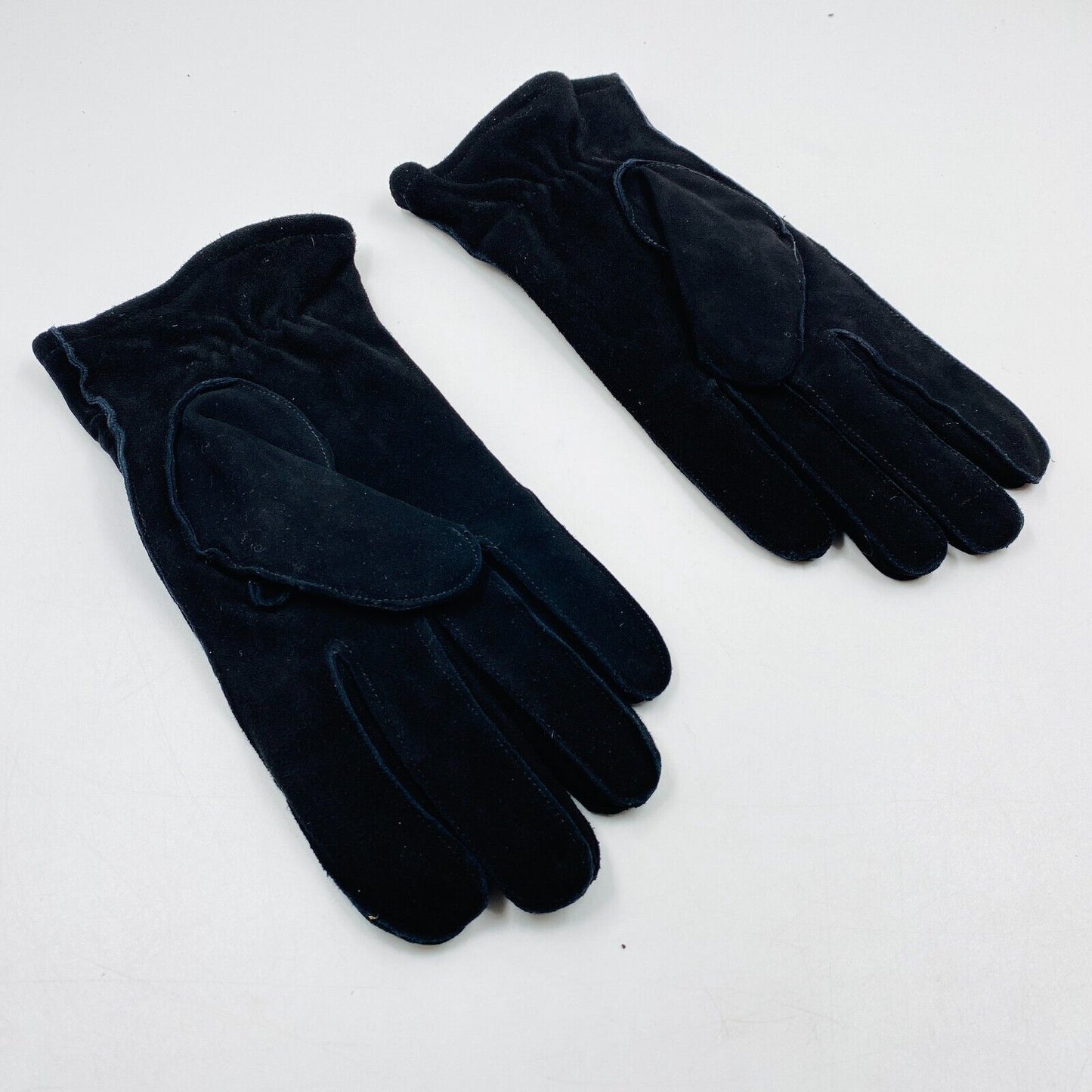 GANT Women Black Suede Leather Cashmere Wool Blend Warm Gloves Size L