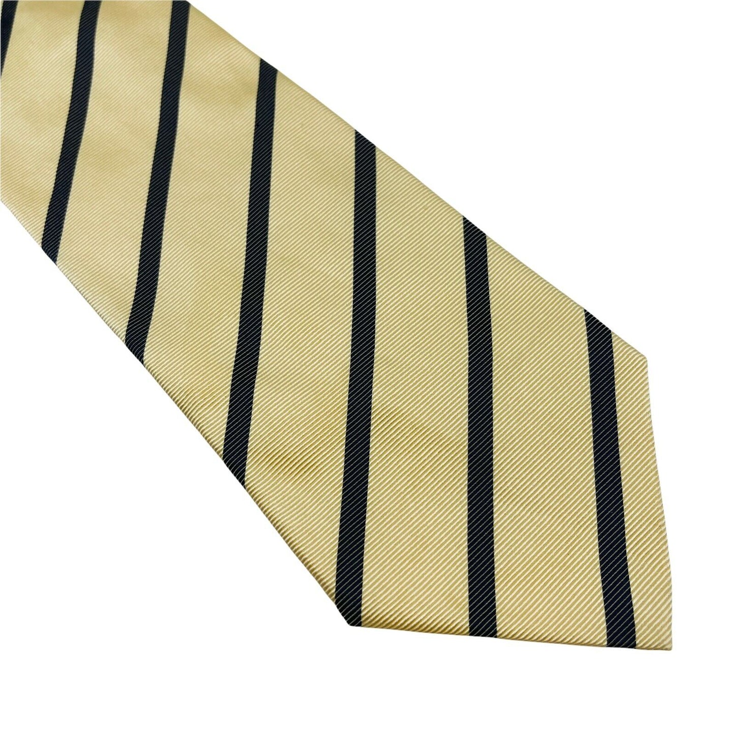 GANT Yellow Striped 100% Silk Hand Made Tie