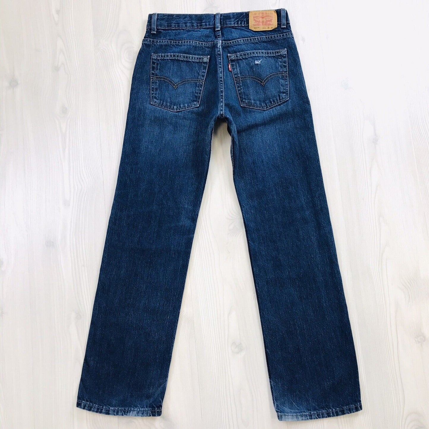 Vintage Levi's 505 Boys Blue Regular Straight Fit Jeans 16 Reg / W28 L28