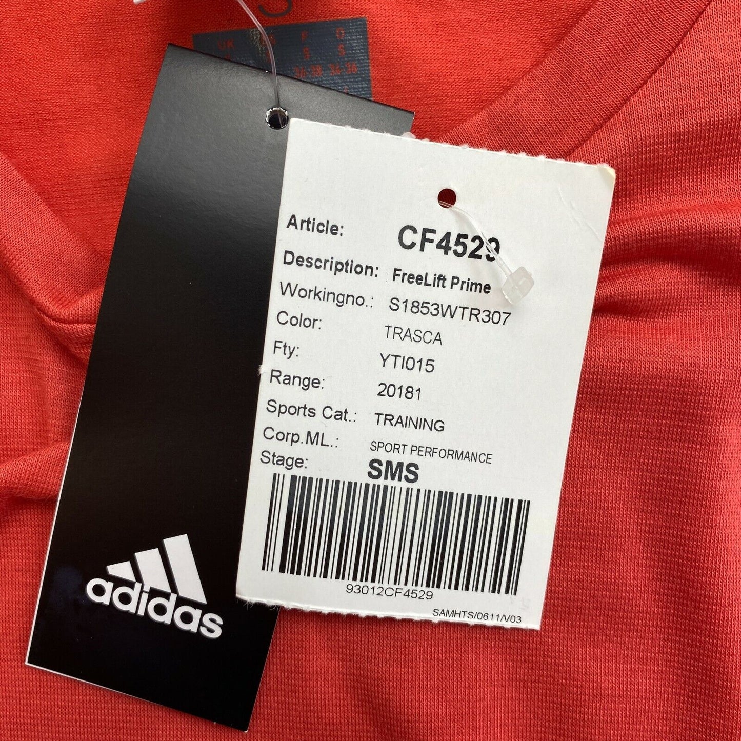 Adidas Climalite Rouge Free Lift Crew Neck T-shirt Taille S