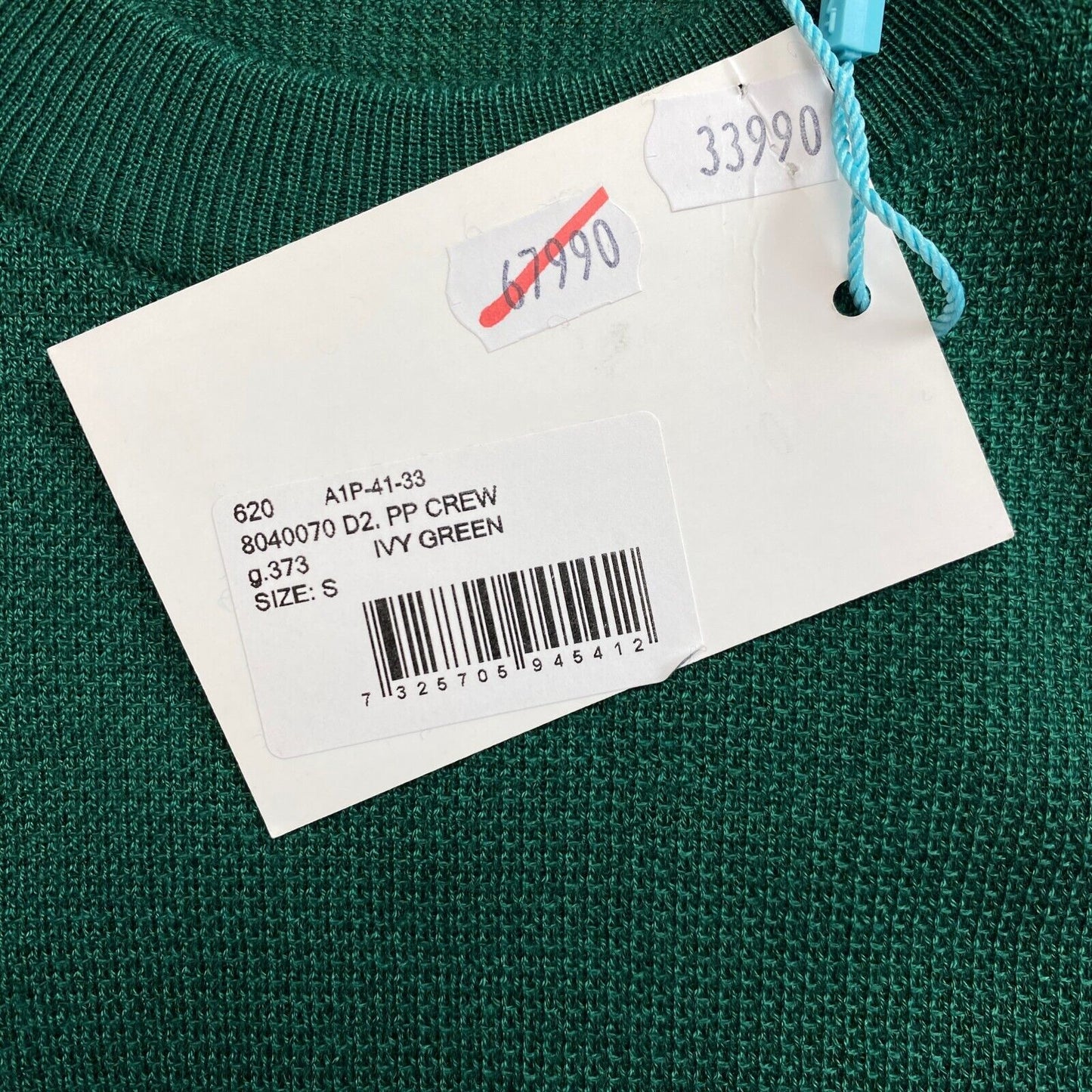 GANT Green Pure Prep Crew Neck Sweater Pullover Size S