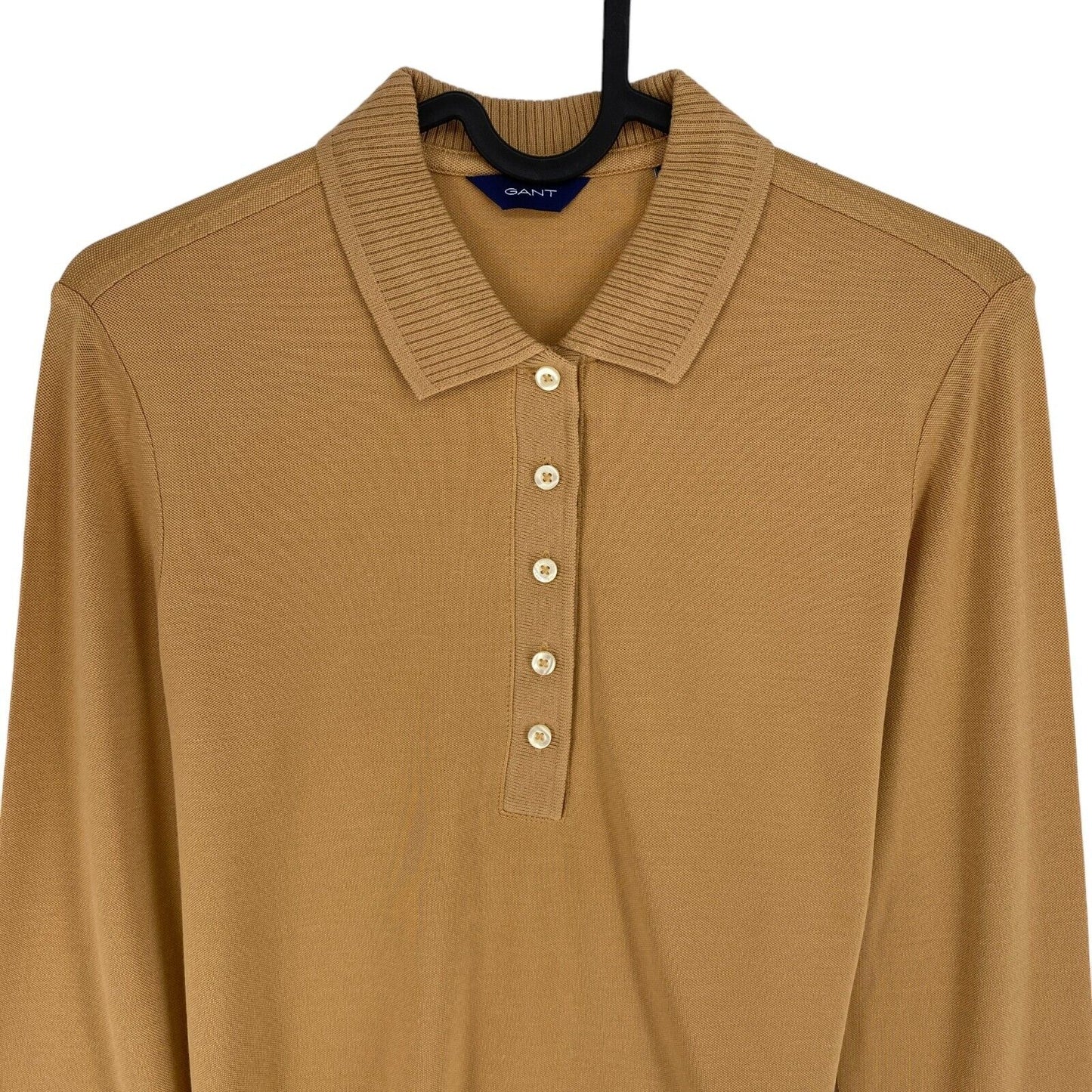 GANT Brown Long Sleeves Jersey Polo Size XS