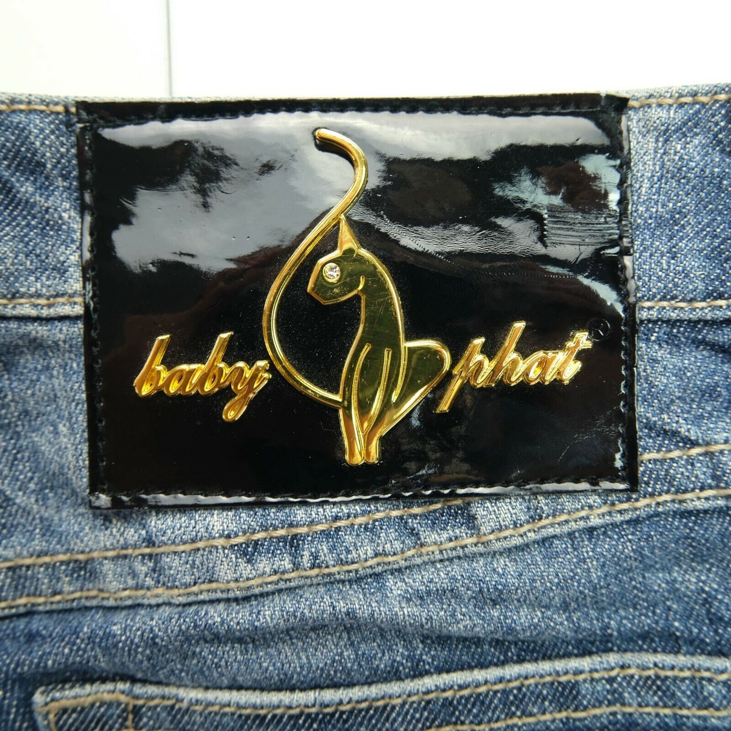 BABY PHAT Jean en denim extensible à jambe fuselée bleue Taille 5 - W28